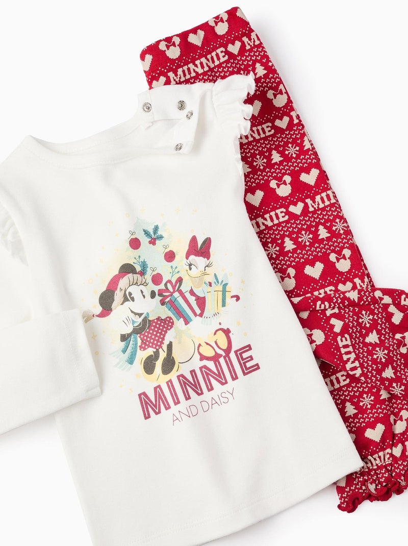 Pyjama 100% coton, thème Minnie/Noël MINNIE Blanc - Kiabi