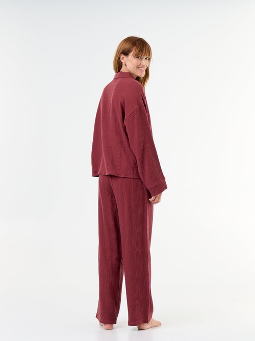 Pyjama 2 pièces - en gaze de coton - Kiabi