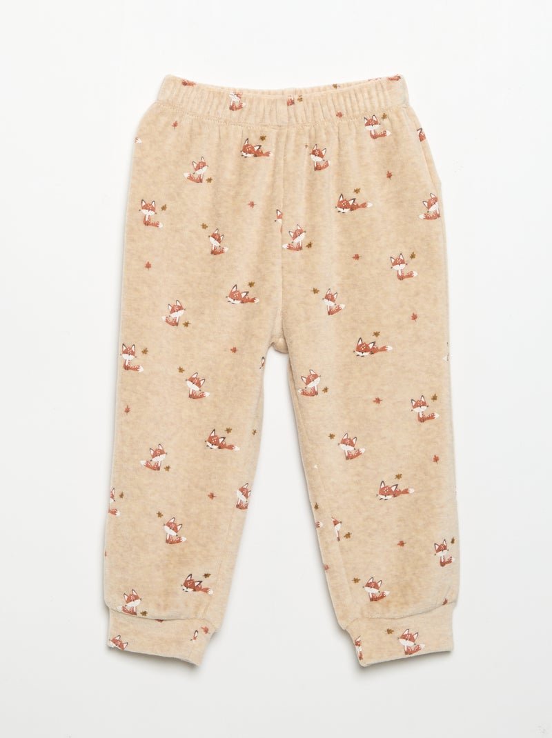 Pyjama 2 pièces - Sweat + pantalon Beige - Kiabi