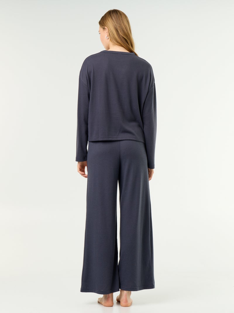 Pyjama 2 pièces - Sweat + pantalon Bleu - Kiabi