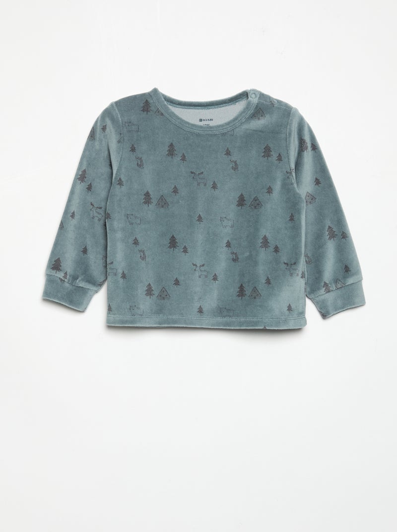 Pyjama 2 pièces - Sweat + pantalon Bleu - Kiabi