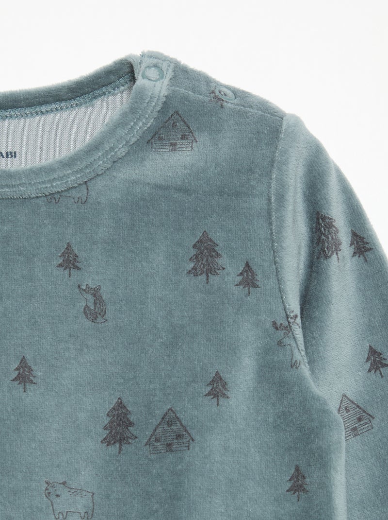 Pyjama 2 pièces - Sweat + pantalon Bleu - Kiabi