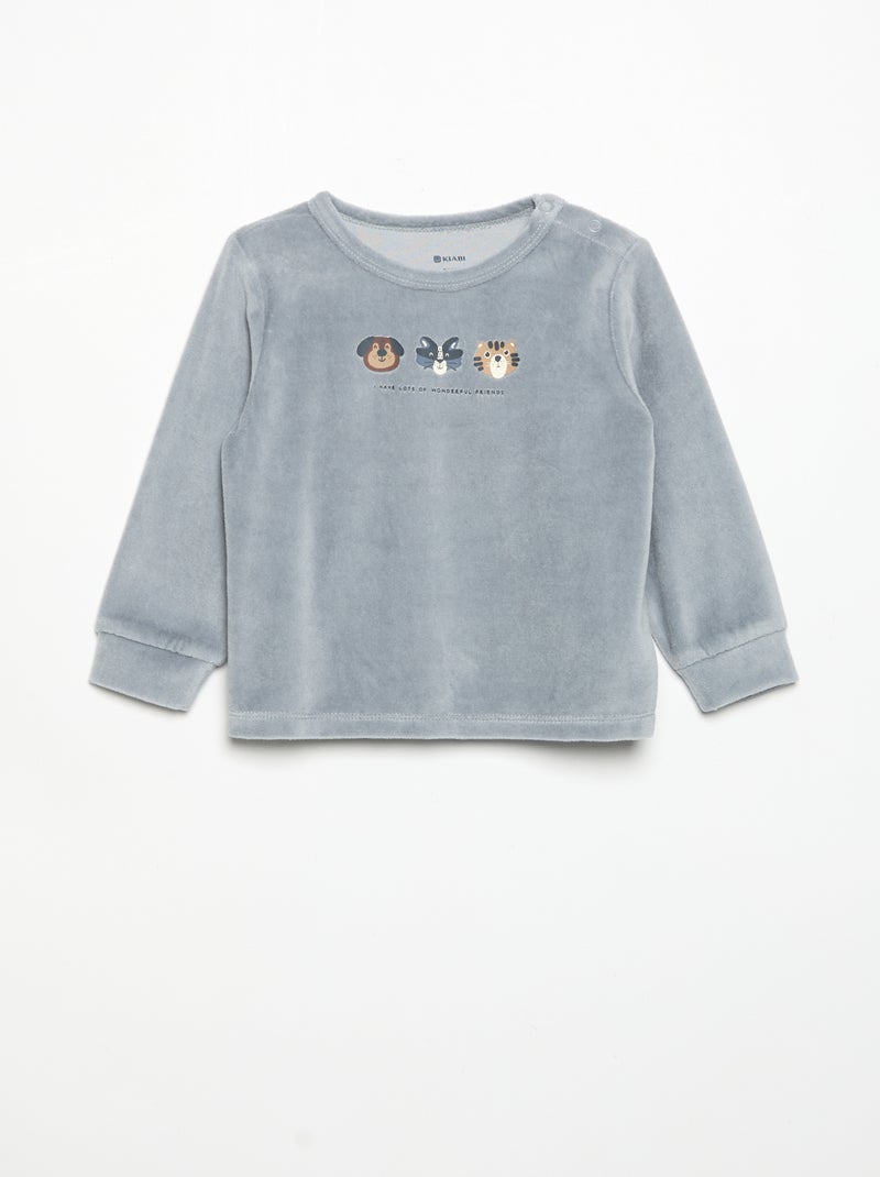 Pyjama 2 pièces - Sweat + pantalon Bleu - Kiabi
