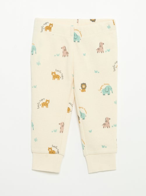 Pyjama 2 pièces - T-shirt à manches longues + pantalon - Kiabi Pyjama 2 pièces - T-shirt à manches longues + pantalon - Kiabi