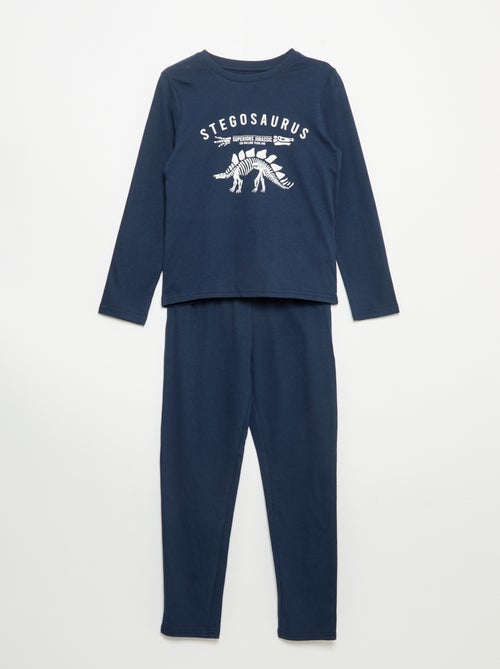 Pyjama 2 pièces - T-shirt à manches longues + pantalon - Kiabi Pyjama 2 pièces - T-shirt à manches longues + pantalon - Kiabi