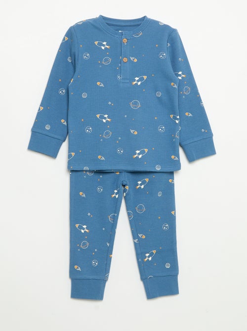 Pyjama 2 pièces - T-shirt à manches longues + pantalon - Kiabi Pyjama 2 pièces - T-shirt à manches longues + pantalon - Kiabi