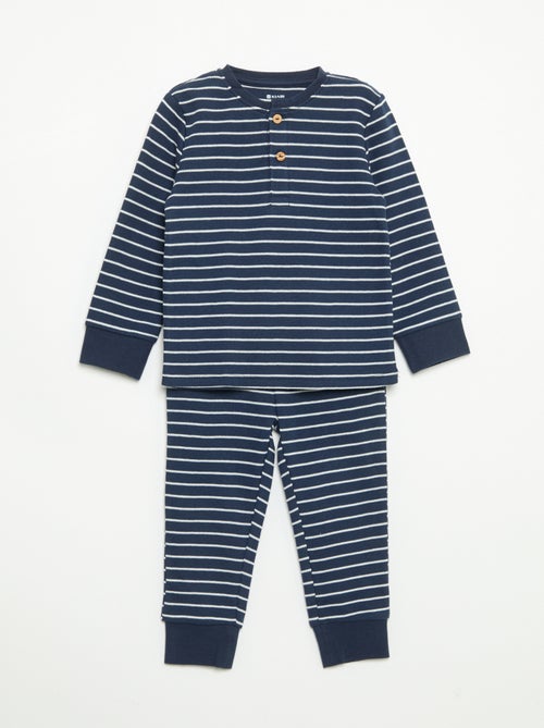 Pyjama 2 pièces - T-shirt à manches longues + pantalon - Kiabi Pyjama 2 pièces - T-shirt à manches longues + pantalon - Kiabi