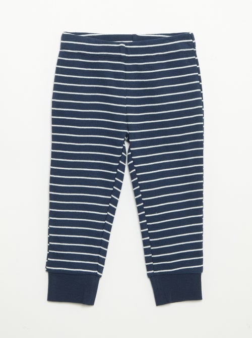 Pyjama 2 pièces - T-shirt à manches longues + pantalon - Kiabi Pyjama 2 pièces - T-shirt à manches longues + pantalon - Kiabi