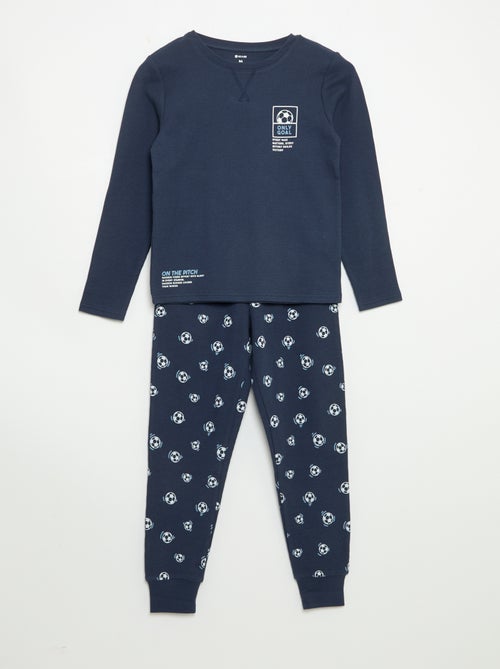 Pyjama 2 pièces - T-shirt à manches longues + pantalon - Kiabi