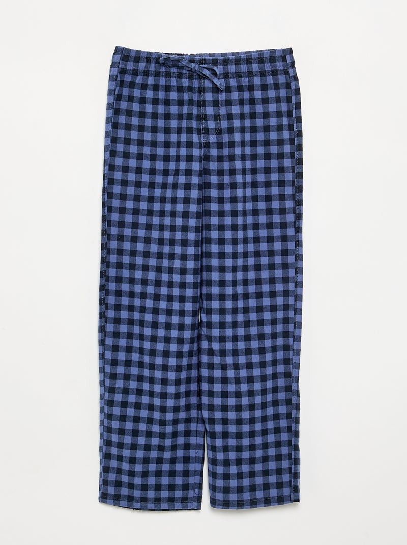 Pyjama 2 pièces - T-shirt à manches longues + Pantalon Bleu - Kiabi