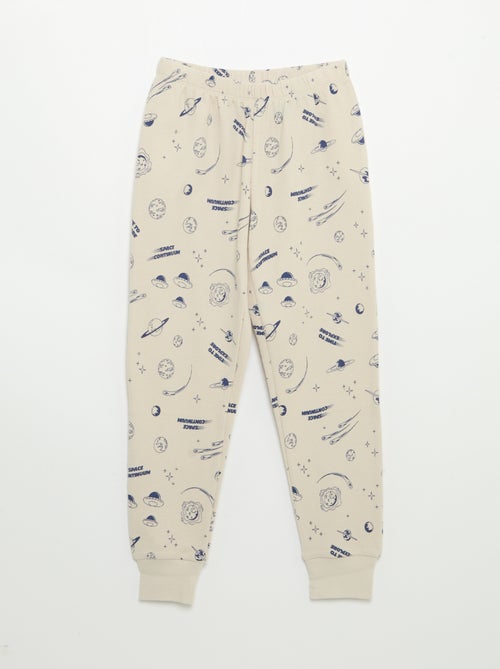 Pyjama 2 pièces - T-shirt à manches longues + pantalon - Kiabi