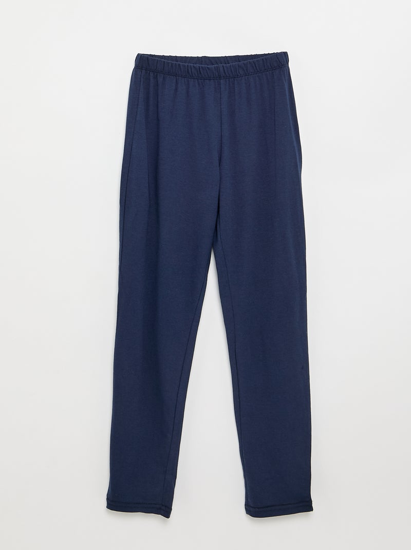 Pyjama 2 pièces - T-shirt à manches longues + pantalon Marron - Kiabi