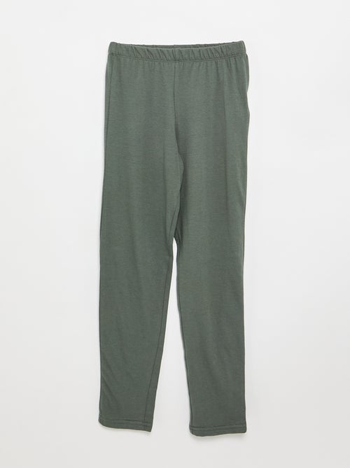 Pyjama 2 pièces - T-shirt à manches longues + pantalon - Kiabi