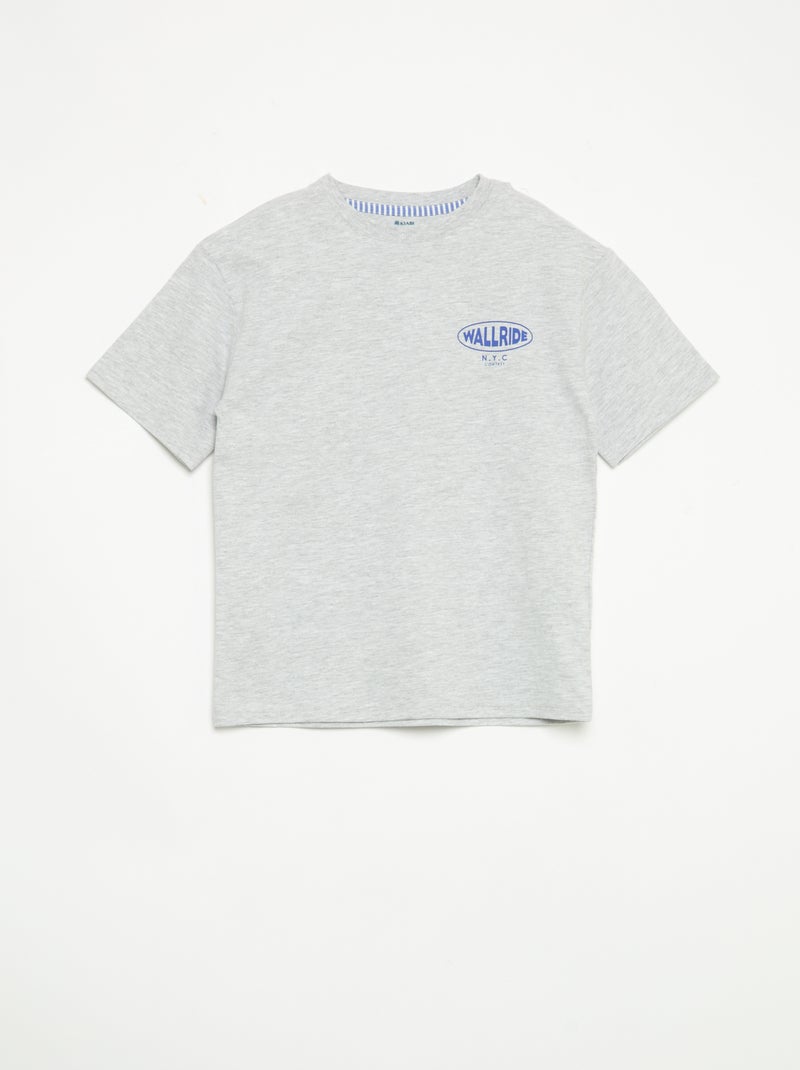 Pyjama 2 pièces - T-shirt manches courtes + pantalon Bleu - Kiabi