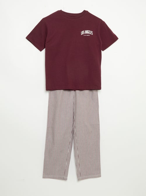 Pyjama 2 pièces - T-shirt manches courtes + pantalon - Kiabi