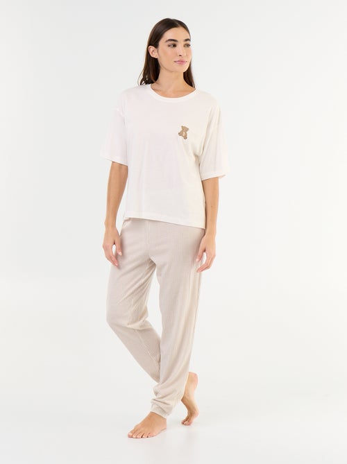 Pyjama 2 pièces - tee-shirt + pantalon - Kiabi