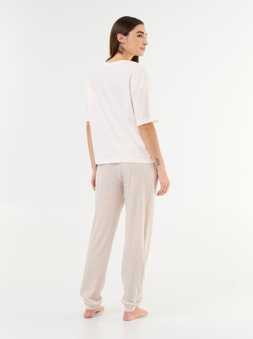 Pyjama 2 pièces - tee-shirt + pantalon - Kiabi