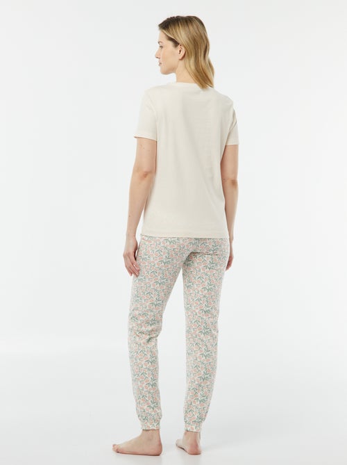 Pyjama 2 pièces - tee-shirt + pantalon imprimé - Kiabi