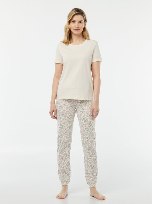 Pyjama 2 pièces - tee-shirt + pantalon imprimé - Kiabi