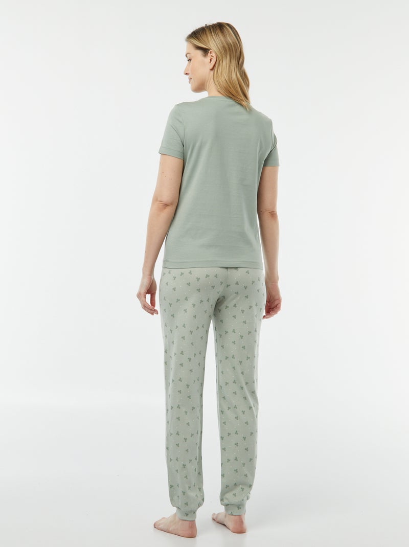 Pyjama 2 pièces - tee-shirt + pantalon imprimé Vert - Kiabi