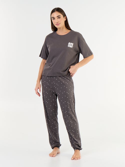 Pyjama 2 pièces - tee-shirt + pantalon - Kiabi