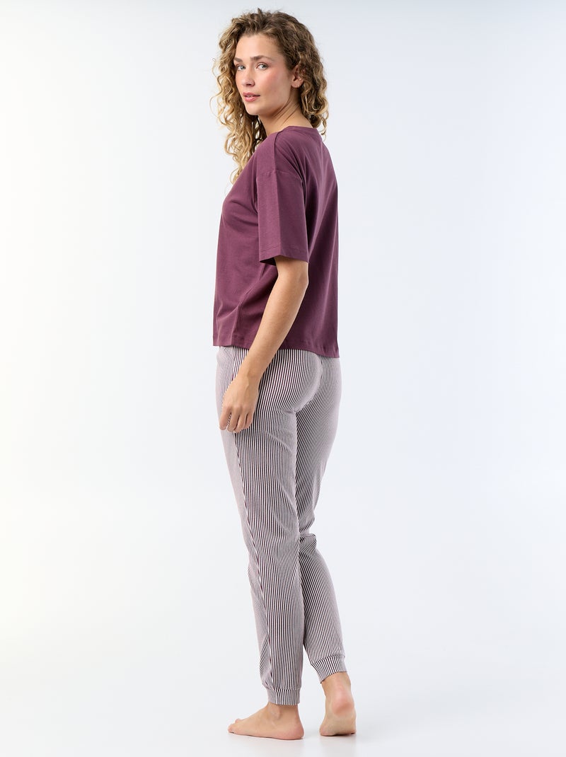 Pyjama 2 pièces - tee-shirt + pantalon Rouge - Kiabi