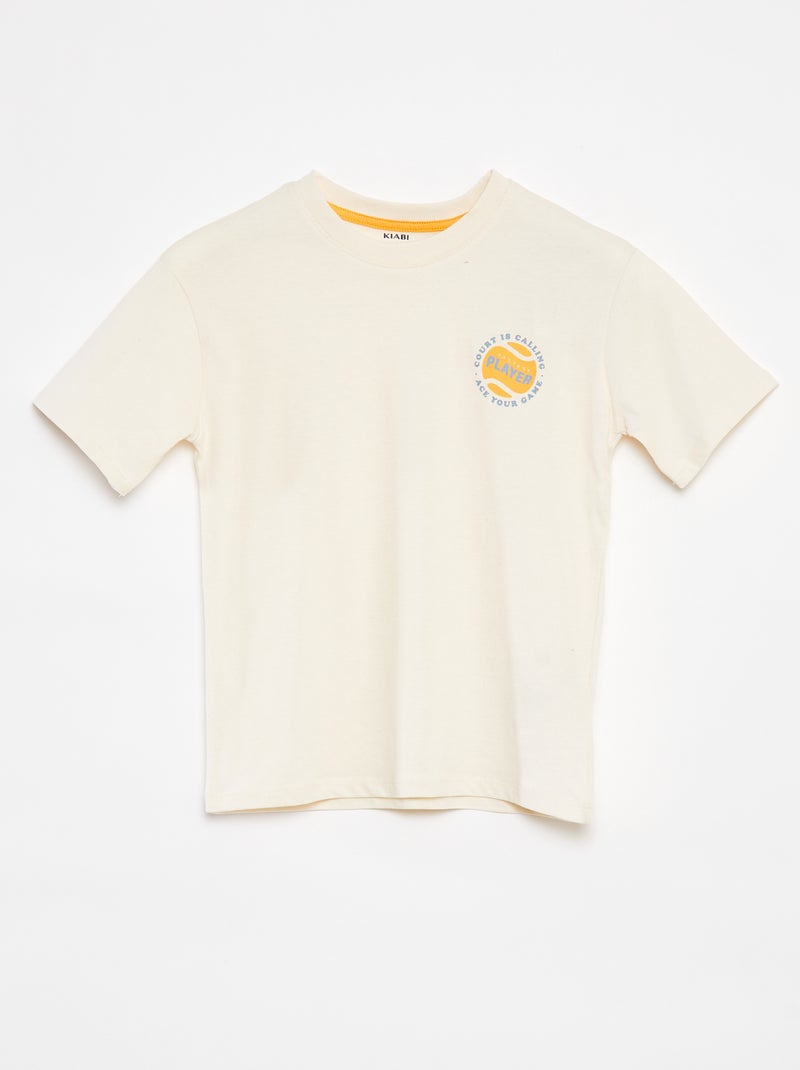 Pyjama 2 pièces - tee-shirt + short rayé BEIGE - Kiabi
