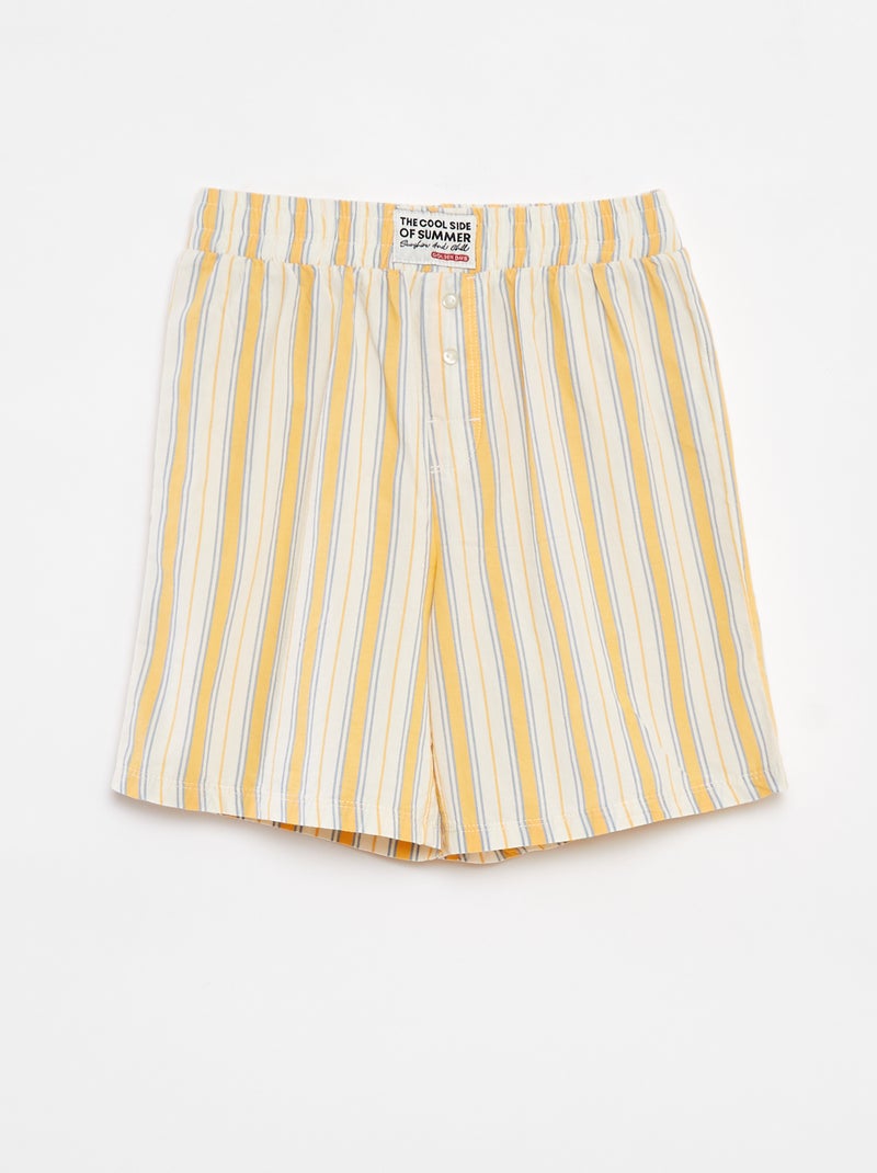 Pyjama 2 pièces - tee-shirt + short rayé BEIGE - Kiabi