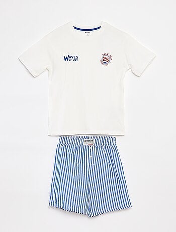 Pyjama 2 pièces - tee-shirt + short rayé