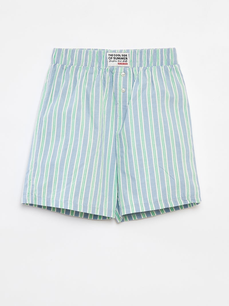 Pyjama 2 pièces - tee-shirt + short rayé GRIS - Kiabi