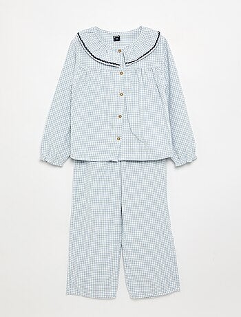 Pyjama 2 pièces à carreaux
