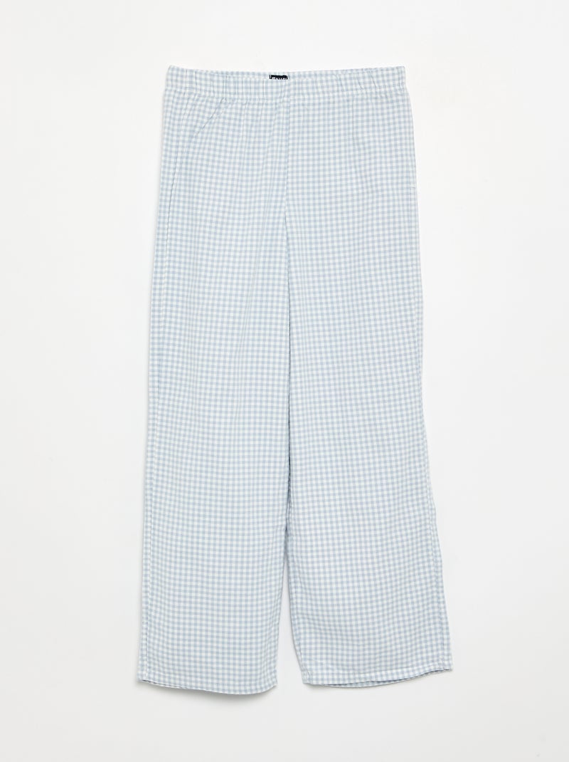 Pyjama 2 pièces à carreaux Bleu - Kiabi