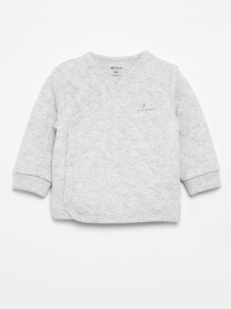 Pyjama 2 pièces ajustable matelassé Gris - Kiabi