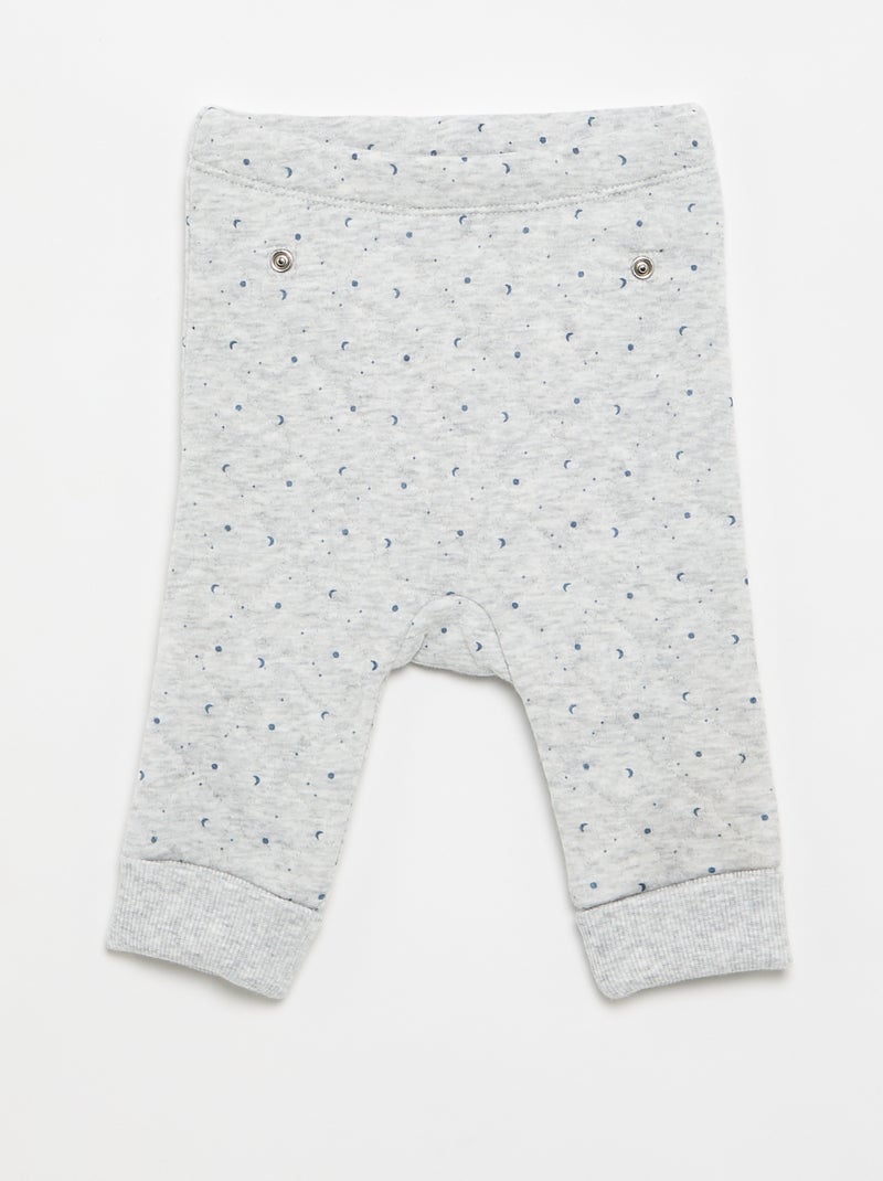 Pyjama 2 pièces ajustable matelassé Gris - Kiabi