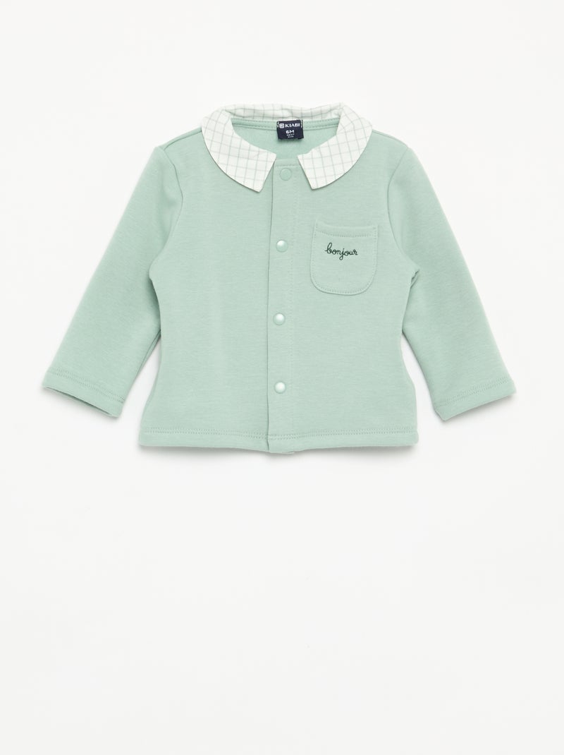 Pyjama 2 pièces aspect velours Vert - Kiabi