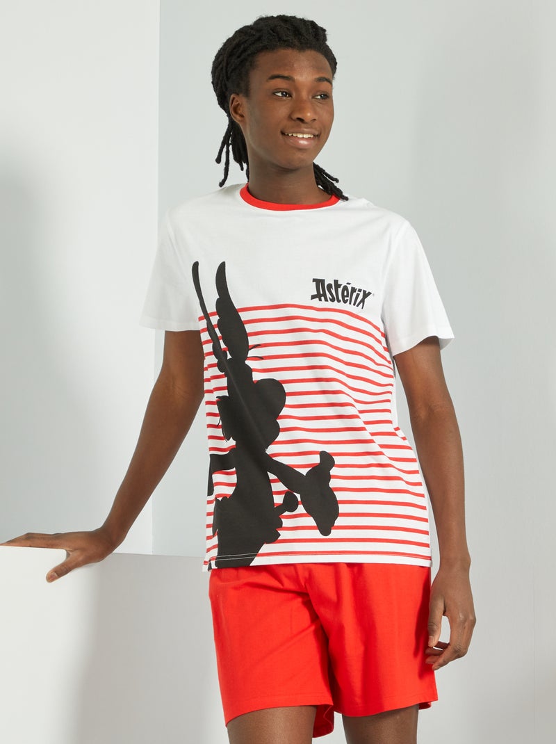 Pyjama 2 pièces 'Astérix' blanc/rouge - Kiabi
