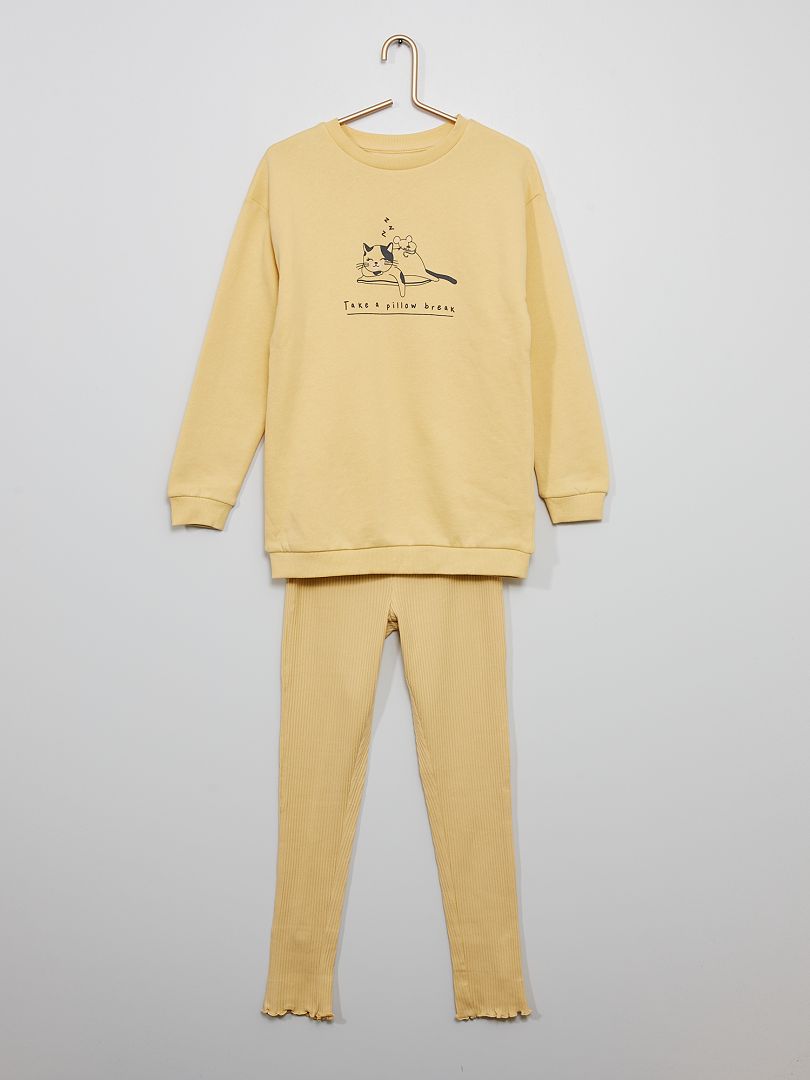 Pyjama 2 pièces beige - Kiabi