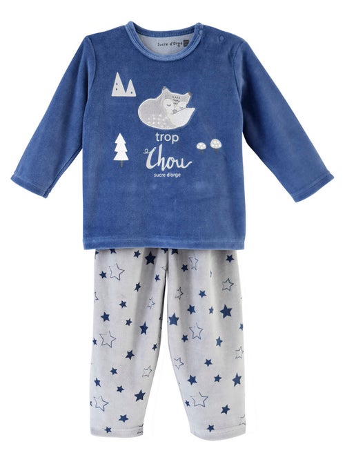 PYJAMA 2 PIECES BLEU MODELE BERNARDO - Kiabi