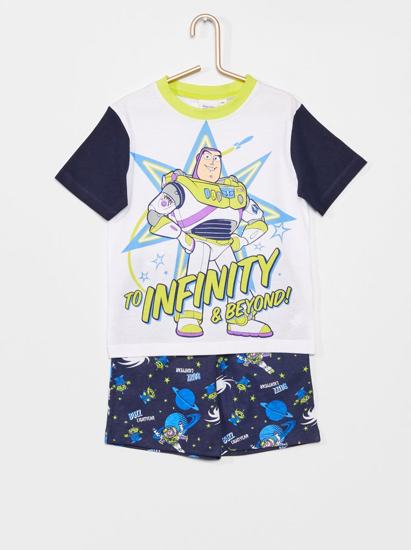 Pyjama 2 pièces 'Buzz l'éclair' 'Toy Story' blanc/marine - Kiabi