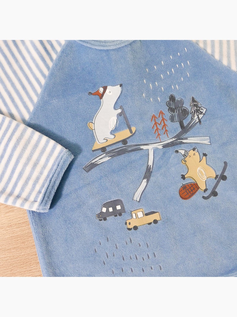 Pyjama 2 Pièces 'castor & Cie' 'doo&bo' Bleu - Kiabi