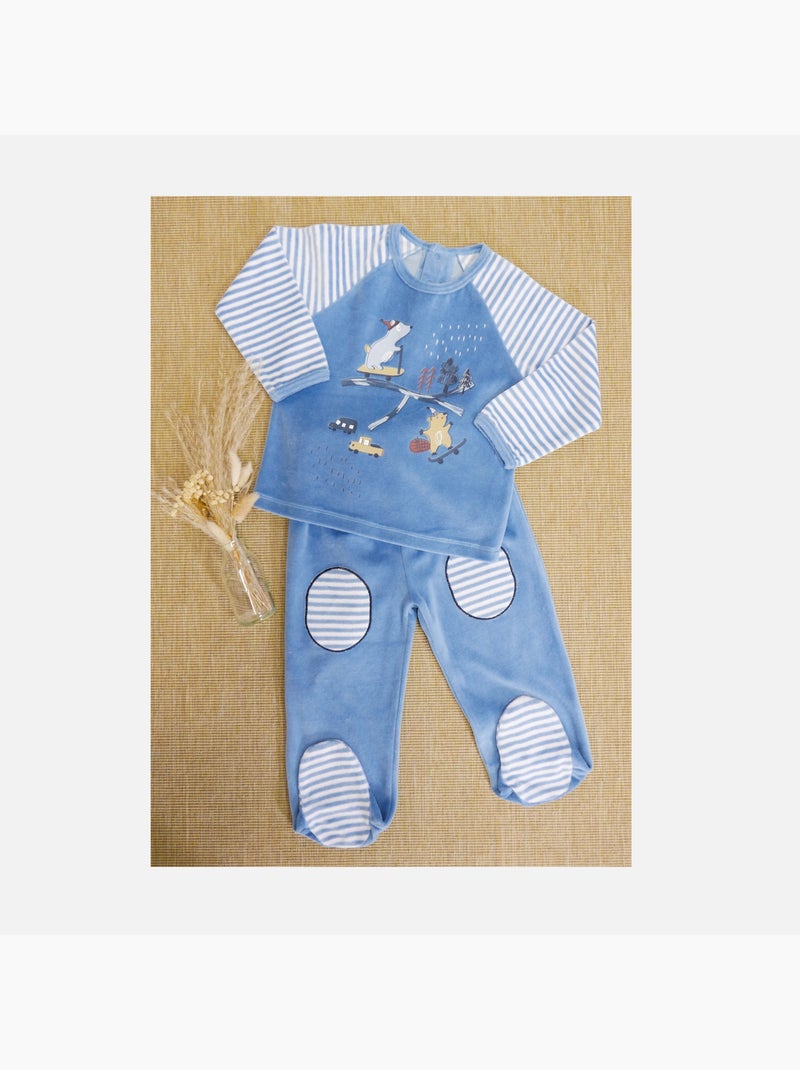Pyjama 2 Pièces 'castor & Cie' 'doo&bo' Bleu - Kiabi