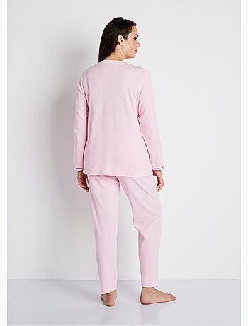 Pyjama 2 pièces coton, broderie poitrine - Afibel