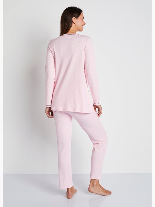 Pyjama 2 pièces coton, broderie poitrine - Afibel - Kiabi Pyjama 2 pièces coton, broderie poitrine - Afibel - Kiabi