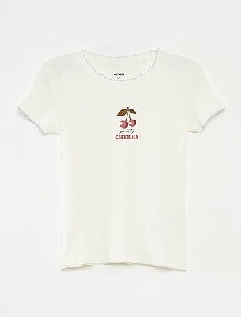 Pyjama 2 pièces en coton t-shirt côtelé + pantalon en popeline - 2 pièces