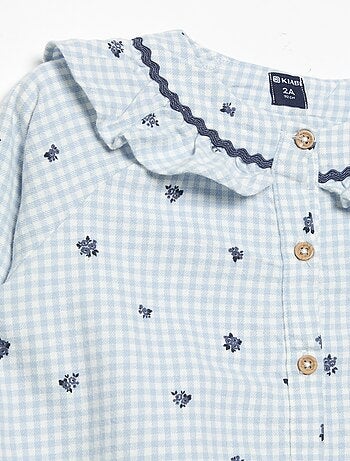 Pyjama 2 pièces en flanelle - Haut boutonné + pantalon