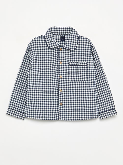 Pyjama 2 pièces en flanelle - Haut boutonné + pantalon - Kiabi