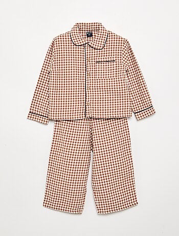 Pyjama 2 pièces en flanelle - Haut boutonné + pantalon