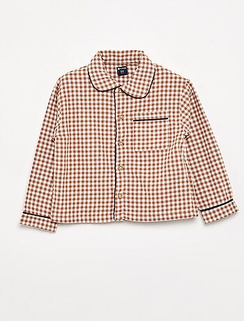 Pyjama 2 pièces en flanelle - Haut boutonné + pantalon