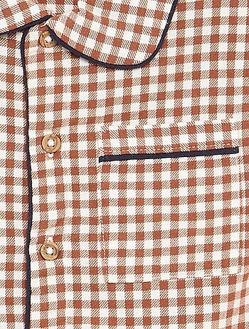 Pyjama 2 pièces en flanelle - Haut boutonné + pantalon