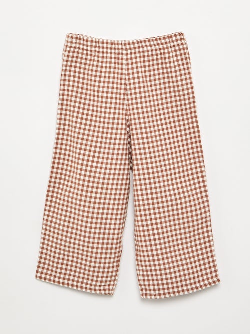 Pyjama 2 pièces en flanelle - Haut boutonné + pantalon - Kiabi Pyjama 2 pièces en flanelle - Haut boutonné + pantalon - Kiabi